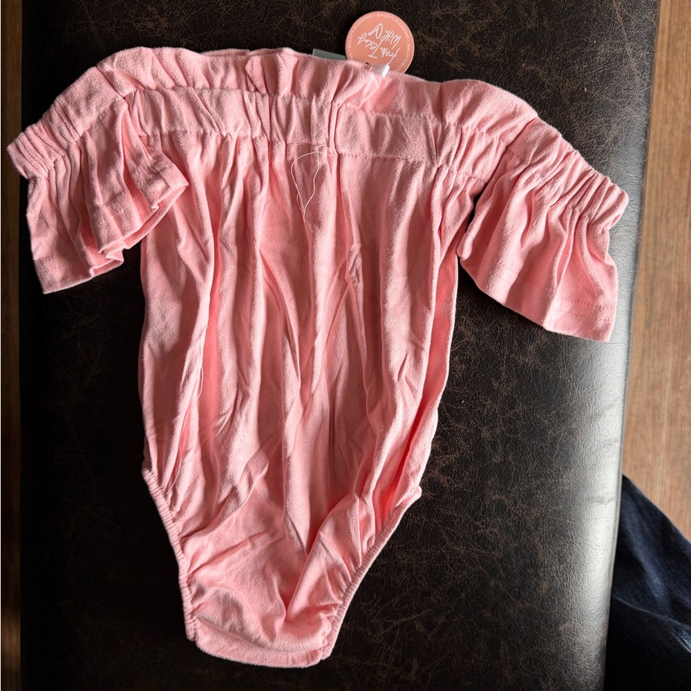 Pink Off-Shoulder Kids Tee